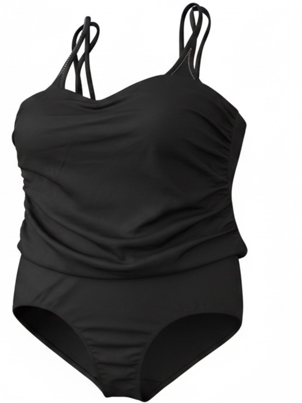 MIRACLESUIT One PC Black Swimsuit in Mock Tankini Style Size 22W